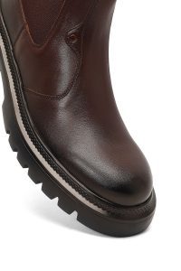 بوت چلسی چرمی مردانه قهوه‌ای دری‌مد