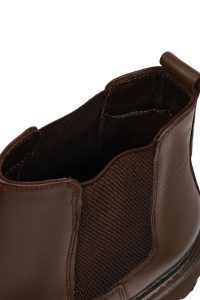 بوت چلسی چرمی مردانه قهوه‌ای دری‌مد