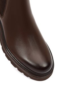 بوت چلسی چرمی مردانه قهوه‌ای دری‌مد