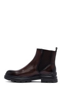 بوت چلسی چرمی مردانه قهوه‌ای دری‌مد