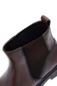 بوت چلسی چرمی مردانه قهوه‌ای دری‌مد