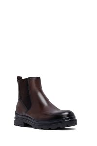بوت چلسی چرمی مردانه قهوه‌ای دری‌مد