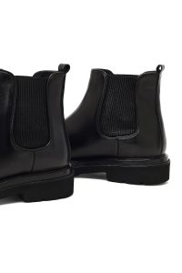 بوت چلسی چرمی مردانه مشکی بندی دری‌مد