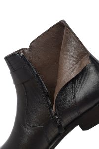 بوت کلاسیک چرمی مردانه مشکی زیپ‌دار با سگک دری‌مد