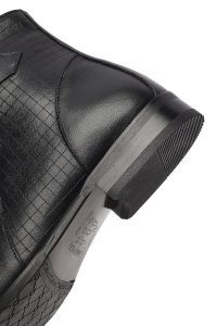 بوت کلاسیک چرمی مردانه مشکی زیپ‌دار با سگک دری‌مد