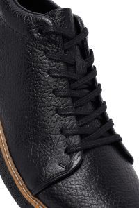 بوت کژوال مردانه چرمی مشکی بندی دری مد