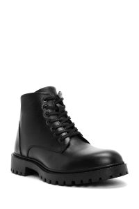 بوت کژوال مردانه چرمی مشکی زیپ‌دار دری مد