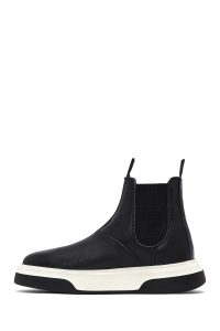 بوت کژوال مردانه چرمی مشکی ضخیم چلسی دری مد