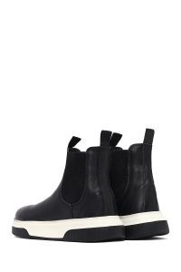 بوت کژوال مردانه چرمی مشکی ضخیم چلسی دری مد