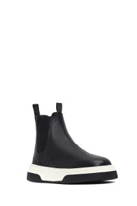 بوت کژوال مردانه چرمی مشکی ضخیم چلسی دری مد