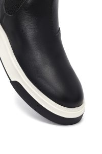 بوت کژوال مردانه چرمی مشکی ضخیم چلسی دری مد