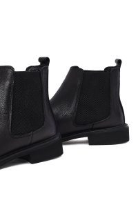 بوت کژوال مردانه چرمی مشکی چلسی دری مد