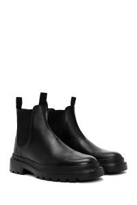 بوت کژوال مردانه چرمی مشکی چلسی دری مد