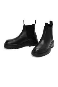 بوت کژوال مردانه چرمی مشکی چلسی دری مد