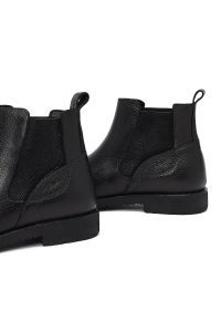 بوت کژوال مردانه چرمی مشکی چلسی دری مد