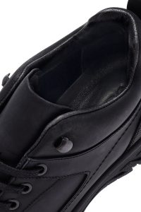 بوت کژوال چرمی مردانه مشکی بندی دری‌مد