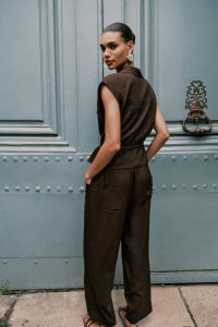 تاپ زنانه سافاری ترکیب لینن زارا – ZARA