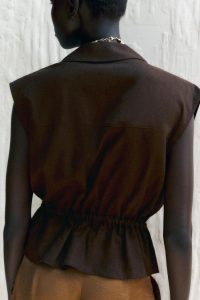 تاپ زنانه سافاری ترکیب لینن زارا – ZARA