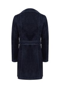 ترنچ کت چرمی زنانه سرمه ای جیر Argentina دری مد