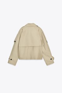 ترنچ کت کوتاه زنانه ضدآب کالکشن ZW زارا – ZARA