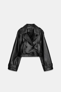 ترنچ کت کوتاه زنانه چرم مصنوعی زارا – ZARA
