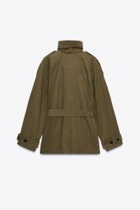 ترنچ کت کوتاه نخی زنانه کمربنددار زارا – ZARA