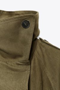 ترنچ کت کوتاه نخی زنانه کمربنددار زارا – ZARA