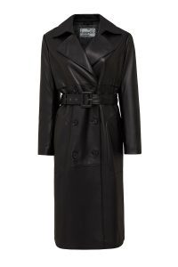 ترنچ‌کت چرمی زنانه مشکی Natalia دری مد