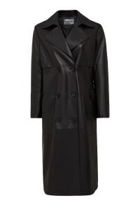 ترنچ‌کت چرمی زنانه مشکی Natalia دری مد