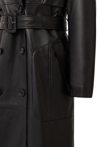 ترنچ‌کت چرمی زنانه مشکی Natalia دری مد