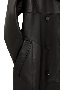 ترنچ‌کت چرمی زنانه مشکی Natalia دری مد