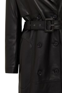 ترنچ‌کت چرمی زنانه مشکی Natalia دری مد