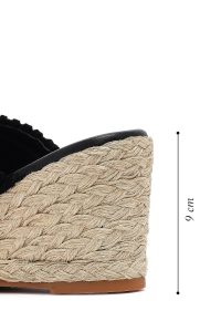 دمپایی اسپرت زنانه چرم جیر مشکی پاشنه بلند راحتی دری مد