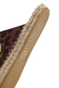 دمپایی اسپرت زنانه چرم جیر پلنگی سگک‌دار دری مد