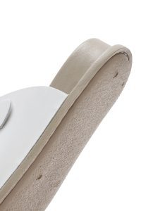 دمپایی راحتی زنانه چرم سفید دو سگکه دری مد