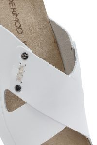 دمپایی راحتی زنانه چرم سفید ساده دری مد