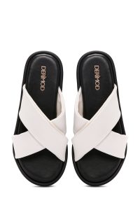 دمپایی زنانه بژ لژدار دری مد