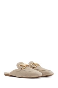 دمپایی زنانه جیر بژ سگک‌دار دری مد