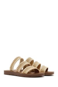 دمپایی زنانه حصیری بژ دری مد