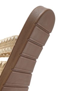 دمپایی زنانه حصیری بژ دری مد