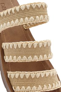 دمپایی زنانه حصیری بژ دری مد