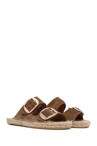 دمپایی زنانه حصیری جیر ویزون سگک‌دار دری مد