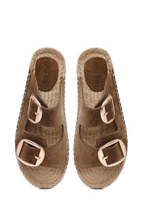 دمپایی زنانه حصیری جیر ویزون سگک‌دار دری مد