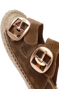 دمپایی زنانه حصیری جیر ویزون سگک‌دار دری مد