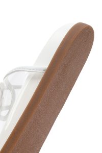 دمپایی زنانه سفید دو سگکه دری مد