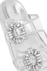 دمپایی زنانه شفاف سگک‌دار نگین‌دار دری مد