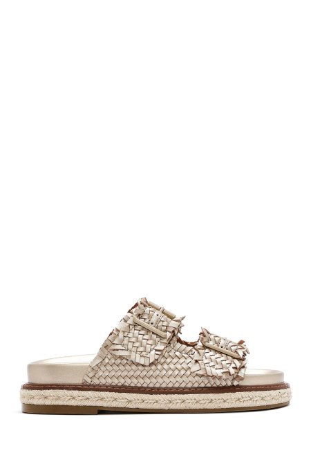 دمپایی زنانه متالیک برنزی لژدار دری مد