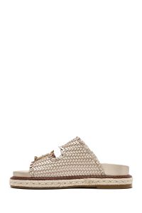 دمپایی زنانه متالیک برنزی لژدار دری مد