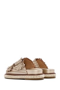 دمپایی زنانه متالیک برنزی لژدار دری مد