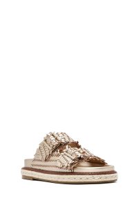 دمپایی زنانه متالیک برنزی لژدار دری مد